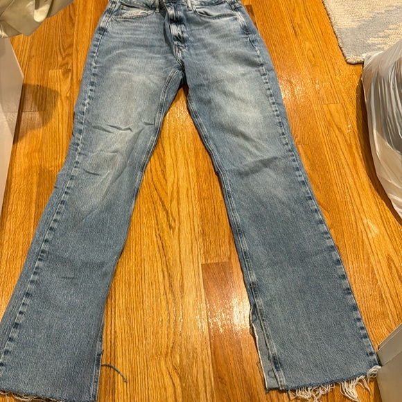 Zara distressed jean wide leg split at ankle - Picture 1 of 5